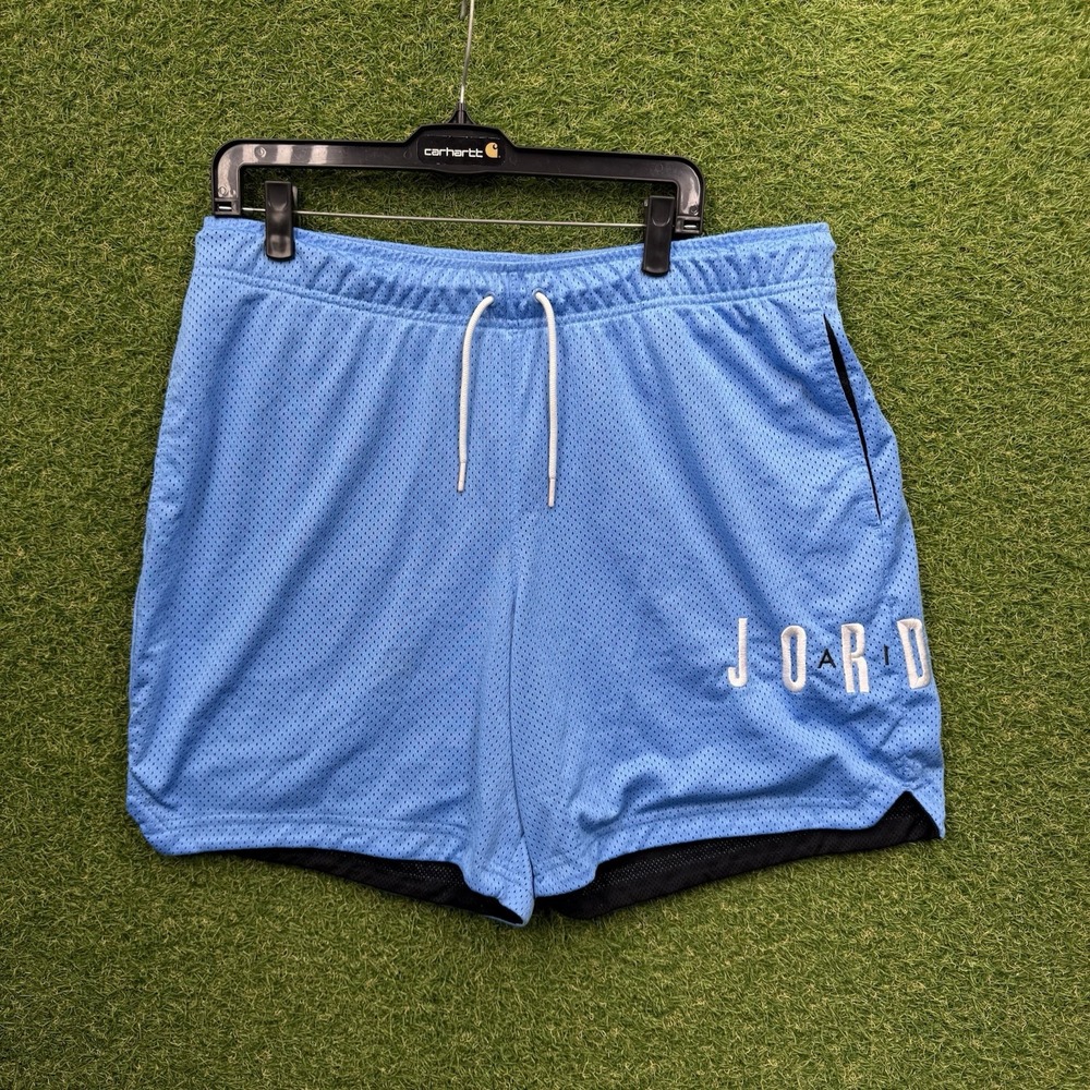 Nike Air Jordan Shorts Mens XL Blue DV7742-403 Basketball Mesh Active Spellout